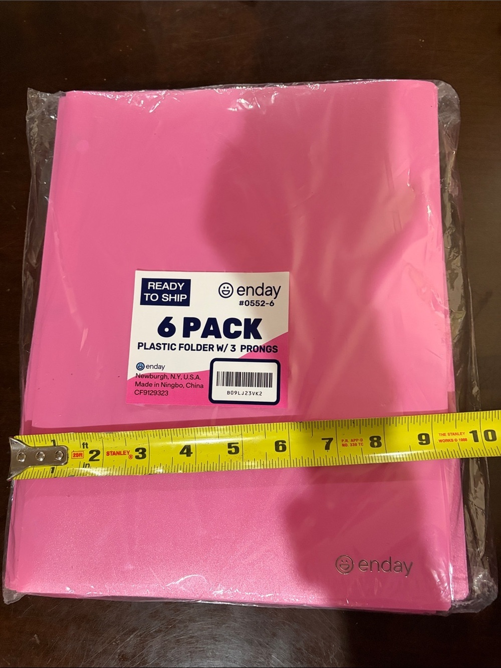 Pink 6-Pack Plastic Folders with 3 Prongs - Picture 5 of 7